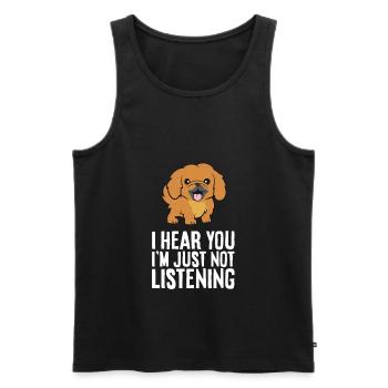 Pekinese Hund Ich höre dich, ich höre nur nicht - Männer Premium Bio Tank Top - Schwarz - Vorne - AI Model Male 178 light (178cm)