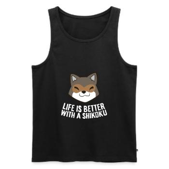 Life Is Better With A Shikoku - Men's Premium Organic Tank Top - black - Front - Michal (187cm)