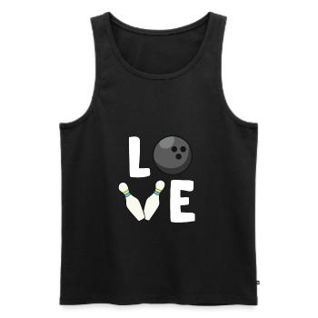 Bowling Liebe Bowling Spieler Lustiges Bowling - Männer Premium Bio Tank Top - Schwarz - Vorne - AI Model Male 178 light (178cm)