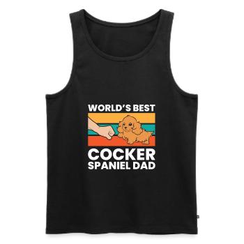 Meilleur Cocker Spaniel Papa Love Cocker - Débardeur bio Premium Homme - noir - Devant - AI Model Male 178 light (178cm)