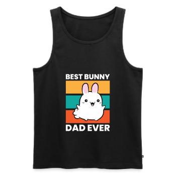 Meilleur papa jamais mignon Rabbit Papa - Débardeur bio Premium Homme - noir - Devant - AI Model Male 178 light (178cm)