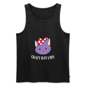 Verrückte Fledermaus-Dame - Männer Premium Bio Tank Top - Schwarz - Vorne - Michal (187cm)