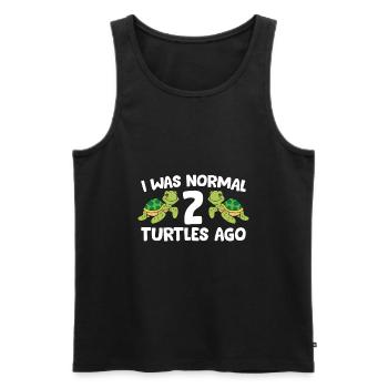 J’étais normalement drôle devant 2 tortues - Débardeur bio Premium Homme - noir - Devant - Michal (187cm)
