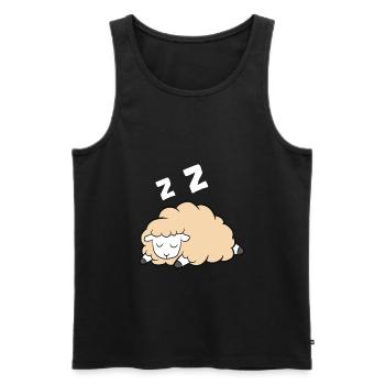 Funny Lamb Famer Lazy Sleeping Sheep - Männer Premium Bio Tank Top - Schwarz - Vorne - AI Model Male 178 light (178cm)