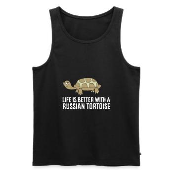 La vie d’animal de compagnie de tortue russe est - Débardeur bio Premium Homme - noir - Devant - Michal (187cm)