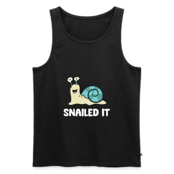Snailed It Snail - Men's Premium Organic Tank Top - black - Front - Michal (187cm)