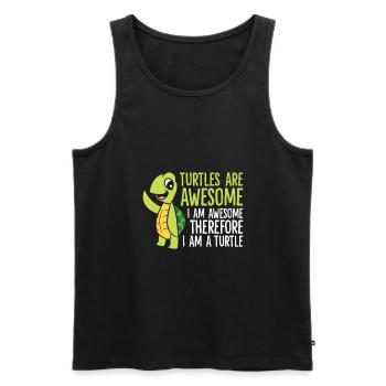 Schildkröten sind fantastisch. Ich bin - Männer Premium Bio Tank Top - Schwarz - Vorne - Michal (187cm)