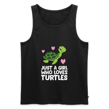 Just a Girl Who Loves Turtles - Men's Premium Organic Tank Top - black - Front - AI Model Male 178 light (178cm)