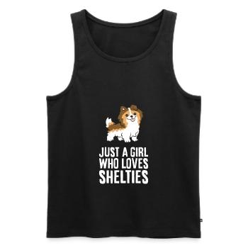 Just a Girl Who Loves Shelties - Men's Premium Organic Tank Top - black - Front - AI Model Male 178 light (178cm)