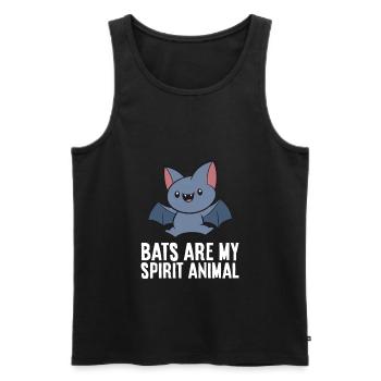 Les chauves-souris sont mon animal d’âme - Débardeur bio Premium Homme - noir - Devant - AI Model Male 178 light (178cm)