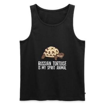 Russian Tortoise Is My Spirit Animal - Men's Premium Organic Tank Top - black - Front - Michal (187cm)