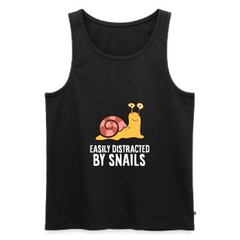 Snail Lover Easily Distracted By Snails - Men's Premium Organic Tank Top - black - Front - Michal (187cm)