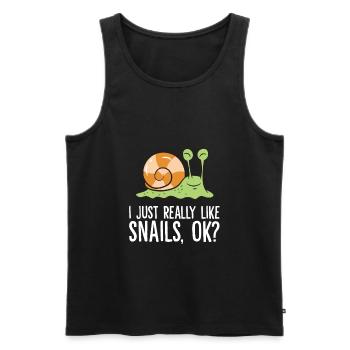 I Just Really Like Snails, Ok? Love Snails - Men's Premium Organic Tank Top - black - Front - AI Model Male 178 light (178cm)