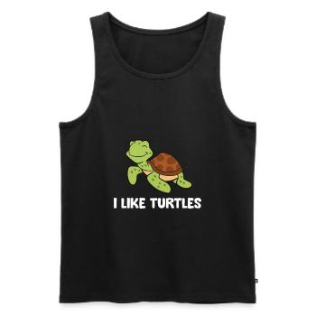 I Like Turtles Reptile Funny Sea Turtle - Men's Premium Organic Tank Top - black - Front - Michal (187cm)