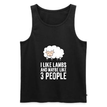 I Like Lambs And Maybe Like 3 People - Männer Premium Bio Tank Top - Schwarz - Vorne - AI Model Male 178 light (178cm)