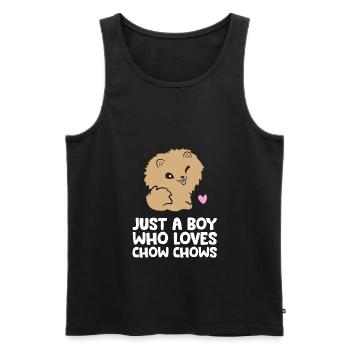 Juste un garçon qui aime Chow Chows - Débardeur bio Premium Homme - noir - Devant - AI Model Male 178 light (178cm)