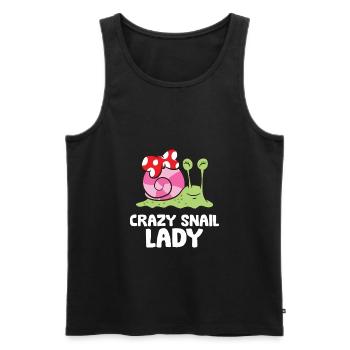 Crazy Snail Lady Love Snails - Men's Premium Organic Tank Top - black - Front - AI Model Male 178 light (178cm)