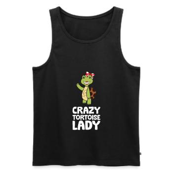 Crazy Tortoise Lady Cute Tortoise - Men's Premium Organic Tank Top - black - Front - Michal (187cm)