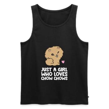 Juste une fille qui aime Chow Chows - Débardeur bio Premium Homme - noir - Devant - AI Model Male 178 light (178cm)