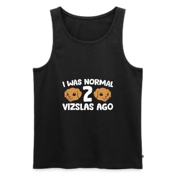 Vizsla propriétaire de chien j’étais normal il y a 2 vizslas drôle - Débardeur bio Premium Homme - noir - Devant - AI Model Male 178 light (178cm)