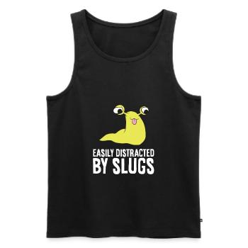 Banana Slug Easily Distracted By Slugs - Men's Premium Organic Tank Top - black - Front - AI Model Male 178 light (178cm)