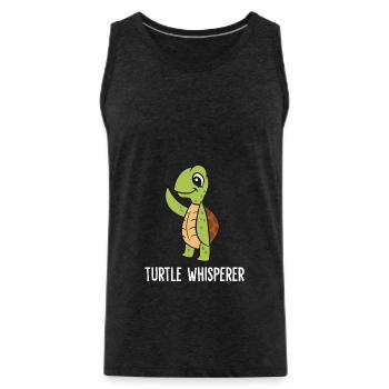 Drôle de tortue amoureuse des tortues - Débardeur bio Premium Homme - charbon - Devant - Alexander (188cm)