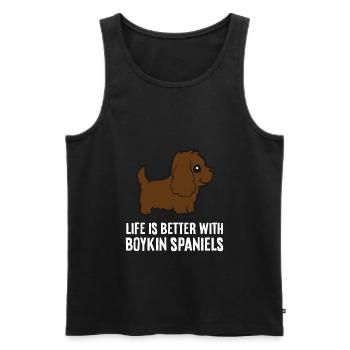 Life Is Better With Boykin Spaniel Dogs - Men's Premium Organic Tank Top - black - Front - Michal (187cm)
