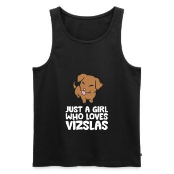 Juste une fille qui aime Vizslas - Débardeur bio Premium Homme - noir - Devant - AI Model Male 178 light (178cm)