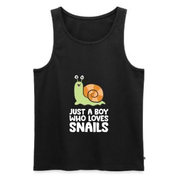 Just a Boy Who Loves Snails - Men's Premium Organic Tank Top - black - Front - AI Model Male 178 light (178cm)