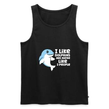 Dolphin Watching I Like Dolphins And Maybe Like 3 - Men's Premium Organic Tank Top - black - Front - Michal (187cm)