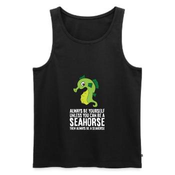 Sei immer du selbst, außer du kannst ein - Männer Premium Bio Tank Top - Schwarz - Vorne - AI Model Male 178 light (178cm)