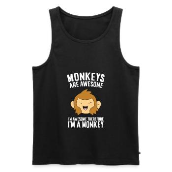 Les singes sont fantastiques. Je suis fantastique, alors - Débardeur bio Premium Homme - noir - Devant - AI Model Male 178 light (178cm)