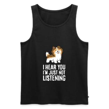 I Hear You I'm Just Not Listening Love Sheltie - Men's Premium Organic Tank Top - black - Front - AI Model Male 178 light (178cm)
