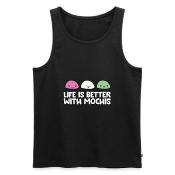 Life Is Better With Mochis - Men's Premium Organic Tank Top - black - Front - AI Model Male 178 light (178cm)