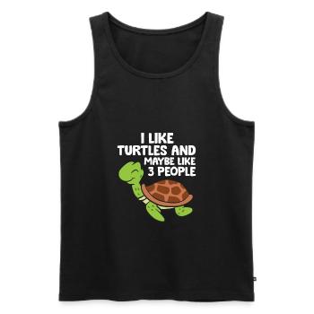 I Like Turtles And Maybe Like 3 People Turtles - Men's Premium Organic Tank Top - black - Front - Michal (187cm)
