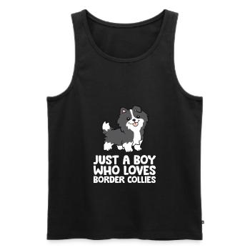 Juste un garçon qui aime les Border Collies - Débardeur bio Premium Homme - noir - Devant - Michal (187cm)