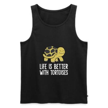 Tortoises As Pets Life Is Better With Tortoises - Men's Premium Organic Tank Top - black - Front - Michal (187cm)