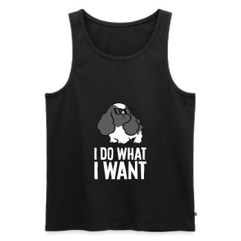 I Do What I Want Cute Cocker Spaniel Dog - Men's Premium Organic Tank Top - black - Front - Michal (187cm)