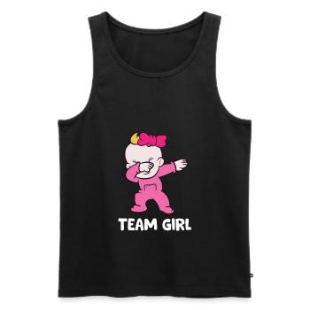 Team Girl Gender Reveal - Männer Premium Bio Tank Top - Schwarz - Vorne - AI Model Male 178 light (178cm)