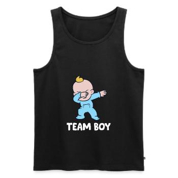 Team Boy Gender Reveal - Männer Premium Bio Tank Top - Schwarz - Vorne - AI Model Male 178 light (178cm)