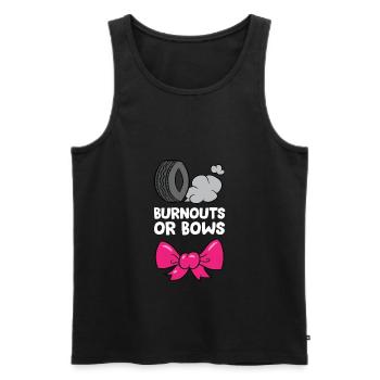 Baby Gender Reveal Burnouts Or Bows - Männer Premium Bio Tank Top - Schwarz - Vorne - AI Model Male 178 light (178cm)