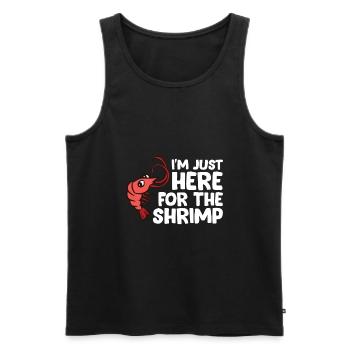 Je suis juste ici pour les crevettes crevettes de fruits de mer - Débardeur bio Premium Homme - noir - Devant - Michal (187cm)