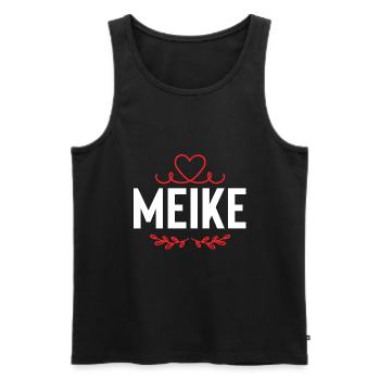 Meike - Männer Premium Bio Tank Top - Schwarz - Vorne - AI Model Male 178 light (178cm)