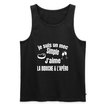 bidoche et apéro - Débardeur bio Premium Homme - noir - Devant - Michal (187cm)