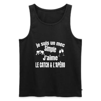 catch et apéro - Débardeur bio Premium Homme - noir - Devant - Michal (187cm)