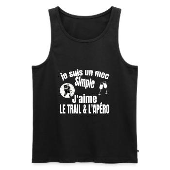 trail et apéro - Débardeur bio Premium Homme - noir - Devant - Michal (187cm)