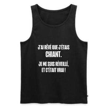 j'ai rêvé que j étais chiant - Débardeur bio Premium Homme - noir - Devant - Michal (187cm)