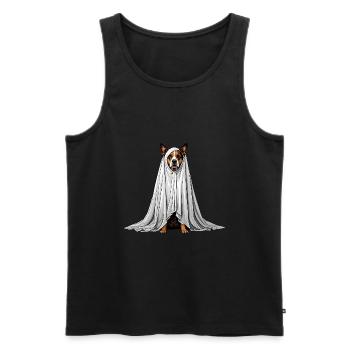 Gruseliger Hundegeist - Männer Premium Bio Tank Top - Schwarz - Vorne - AI Model Male 178 light (178cm)