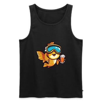 Bière d’après-ski Goldfish - Débardeur bio Premium Homme - noir - Devant - Michal (187cm)