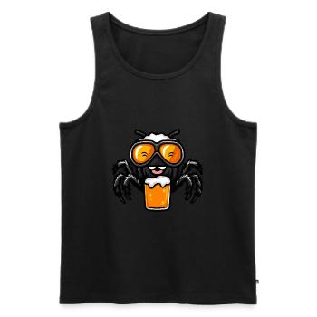 Tarantula Après-Ski Bière Bande Dessinée - Débardeur bio Premium Homme - noir - Devant - AI Model Male 178 light (178cm)